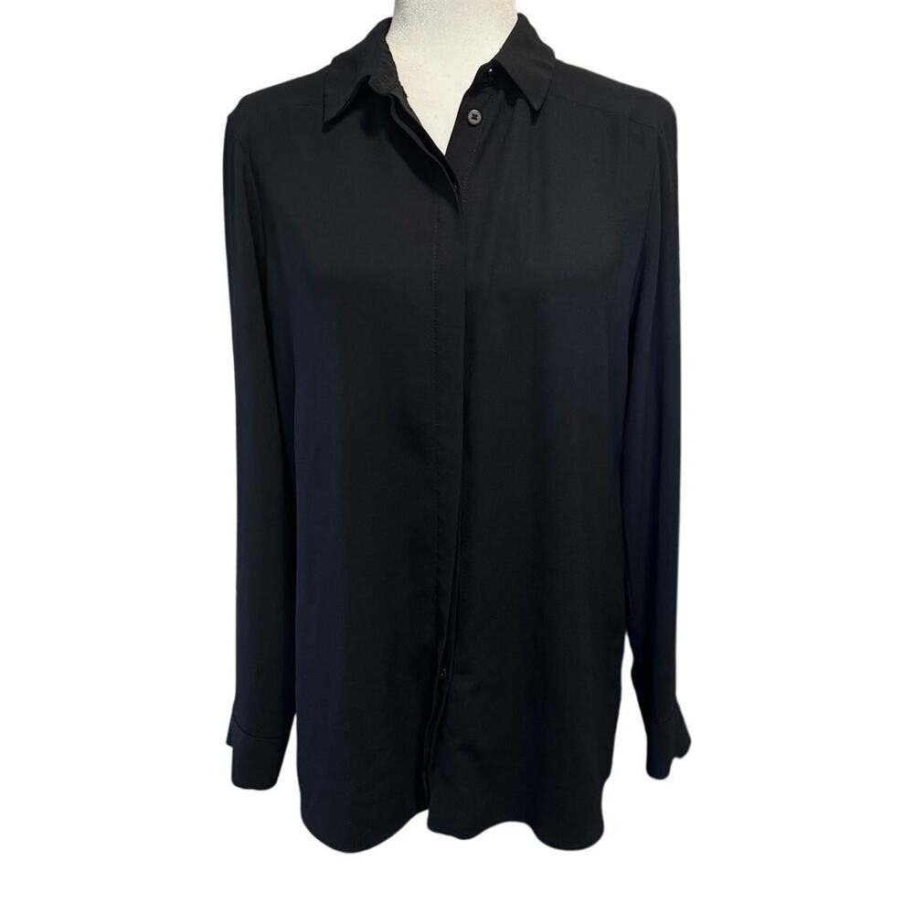 MM.LaFleur Black Button-Down Blouse Women’s Size 8